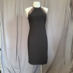 Morgan & Co. Black Backless Halter Dress